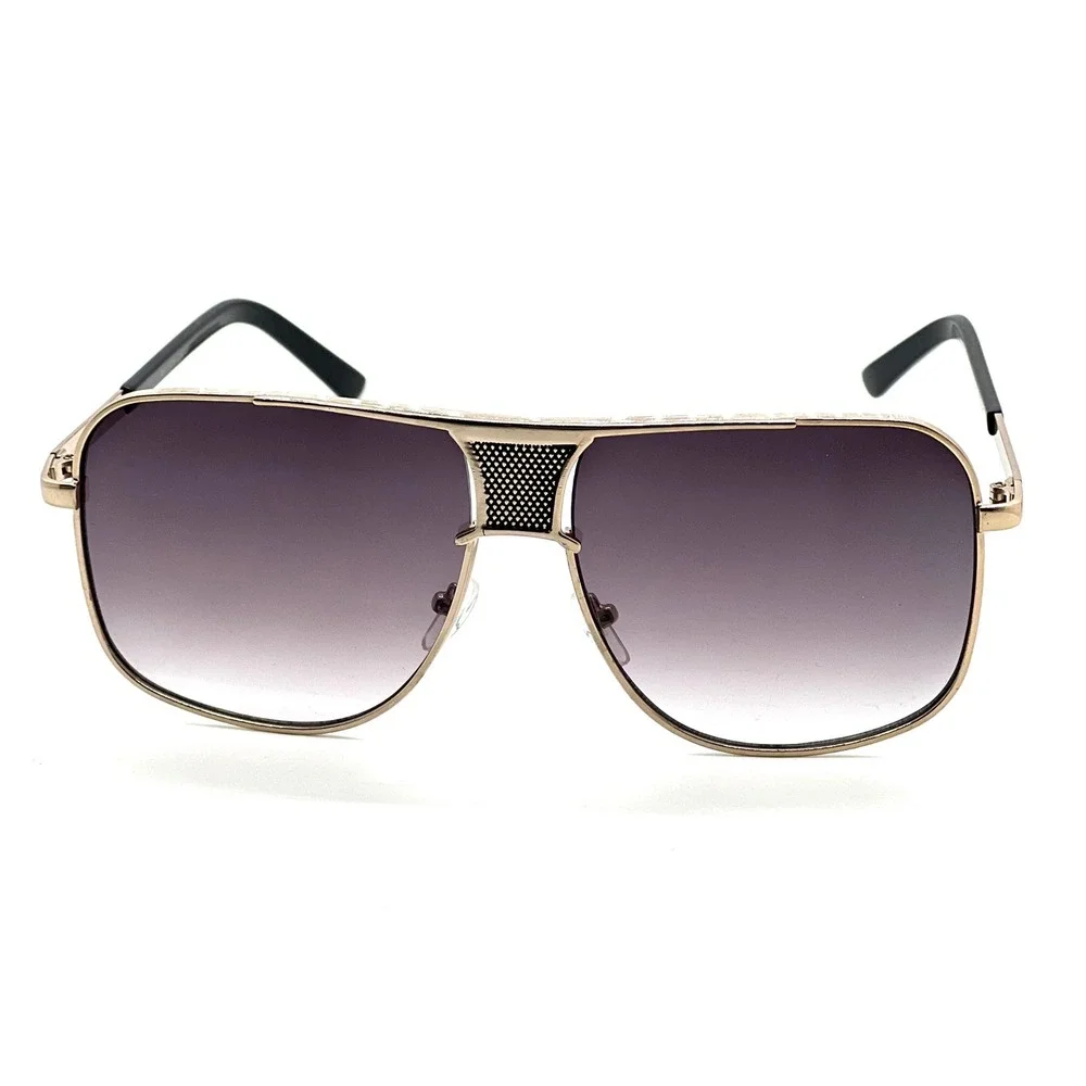 Gold Aviator Sunglasses Square Frame Gradient Lens Fashion Shades Casual Driving